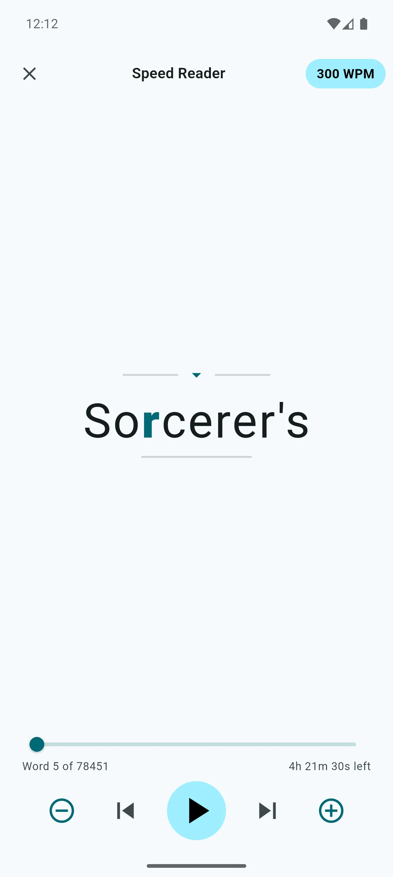 Robo Reader Speed Reader feature screenshot