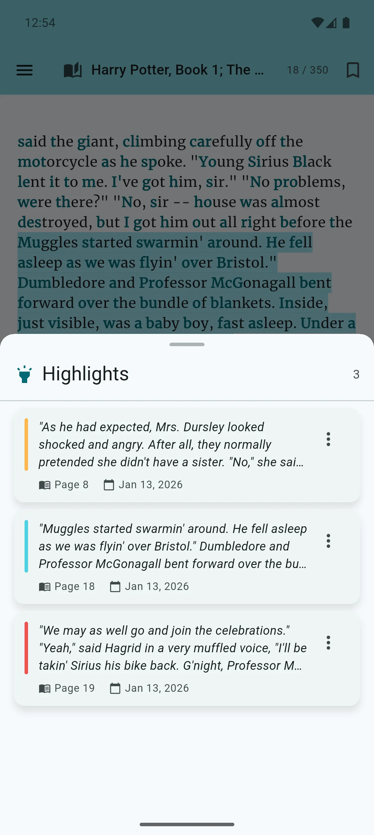 Robo Reader Highlights & Bookmarks feature screenshot